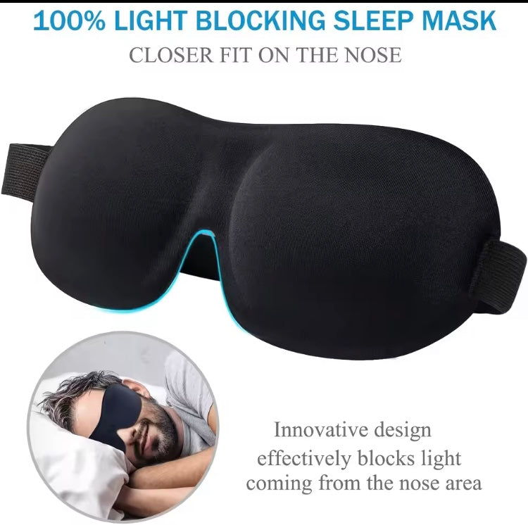 3D Voorgevormd slaapmasker, ultrazacht en 100% licht blokkerend 1 + 1 gratis