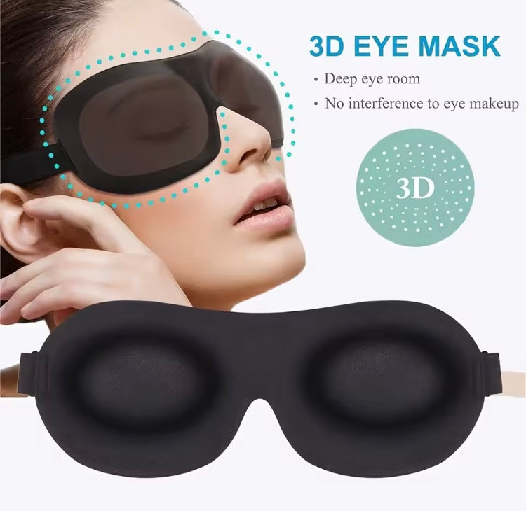 3D Voorgevormd slaapmasker, ultrazacht en 100% licht blokkerend 1 + 1 gratis