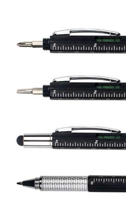 6 in 1 Multitool pen – zwart