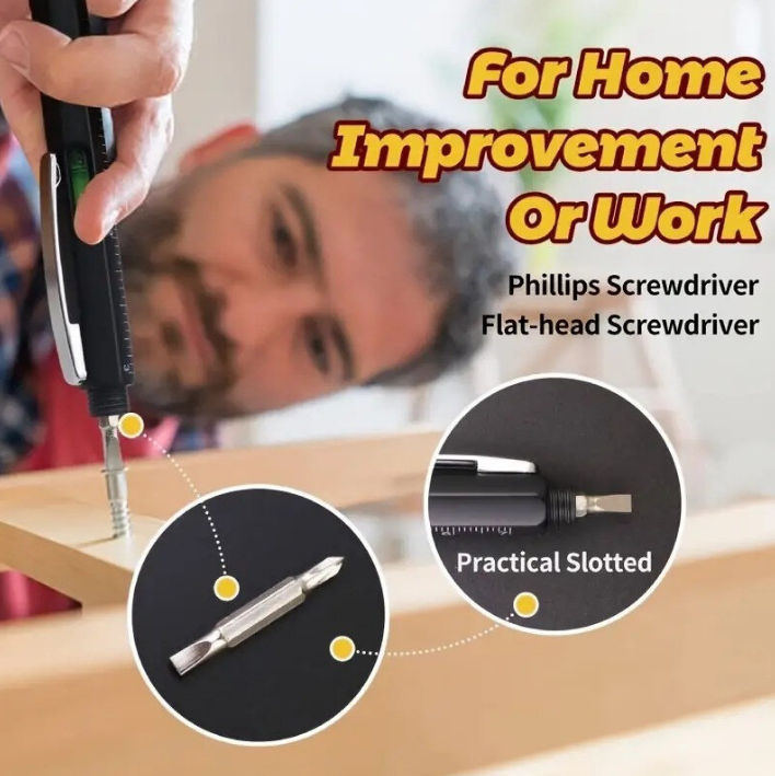 6 in 1 Multitool pen – zwart