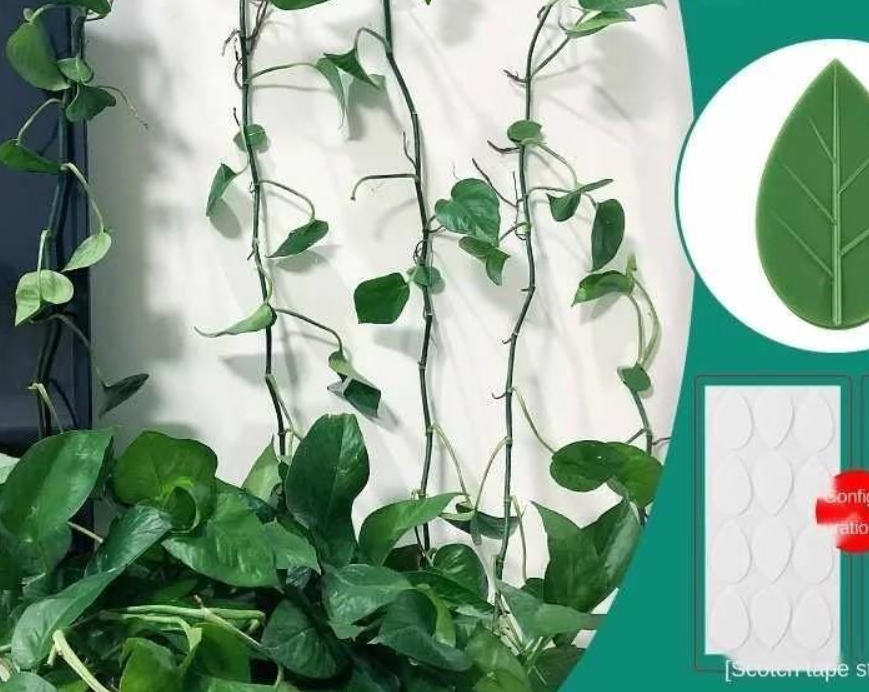 40 Zelfklevende plantenclips, grote set, in een groene schutkleur