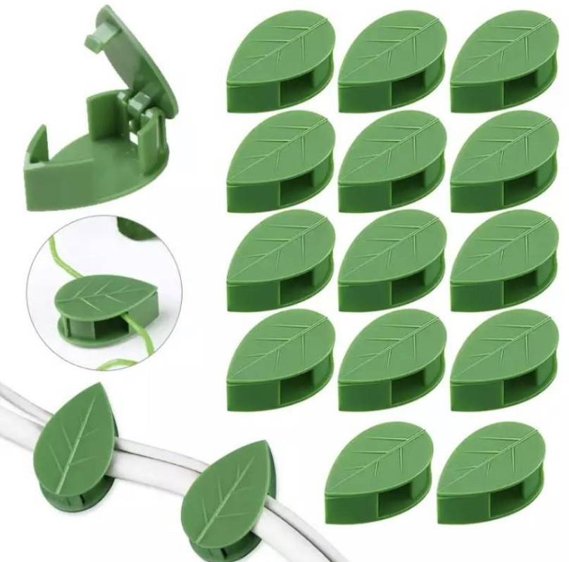 40 Zelfklevende plantenclips, grote set, in een groene schutkleur