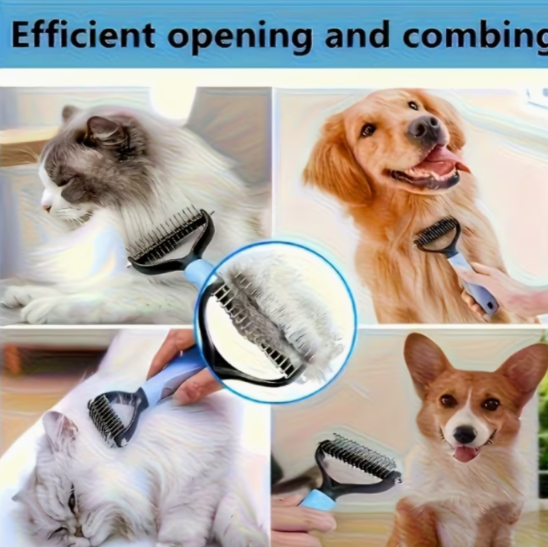 Vachtontwarrende Kam voor Honden & Katten – Lichtblauw