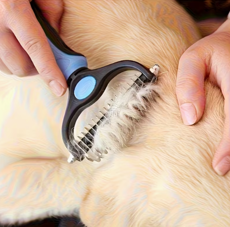 Vachtontwarrende Kam voor Honden & Katten – Lichtblauw