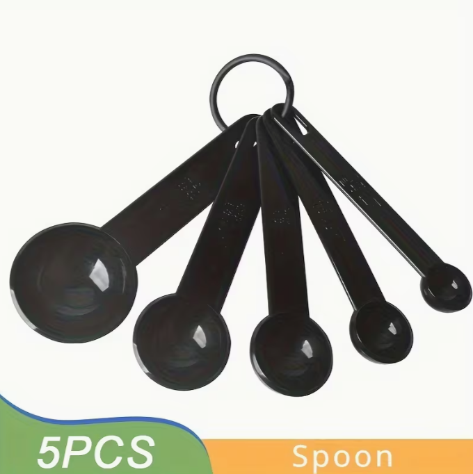 5-Delige maatlepel set, zwart