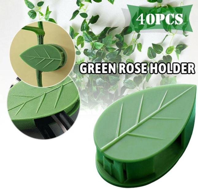 40 Zelfklevende plantenclips, grote set, in een groene schutkleur