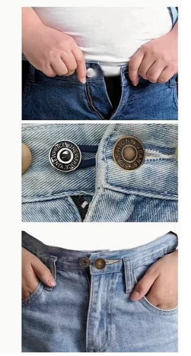 Broeksknopen met elastiek; nooit meer een te strak zittende broek om je middel!