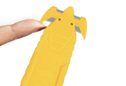 1 Kartonsnijder voor pakketjes; veiligheidsmes met dubbele randen