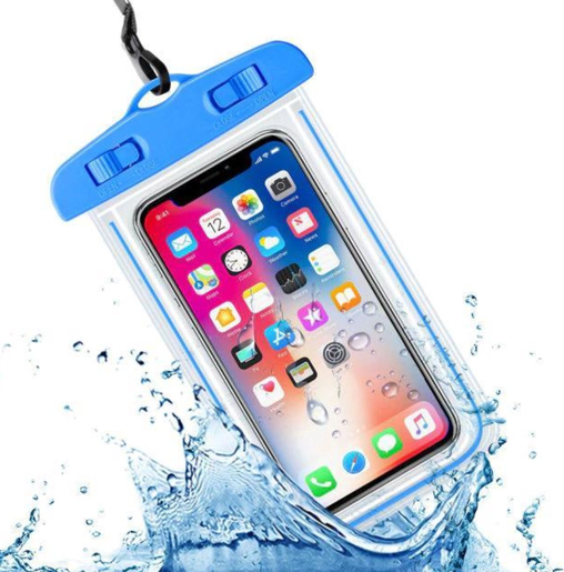 Beschermhoes telefoon voor in het water, in turquoise of blauw
