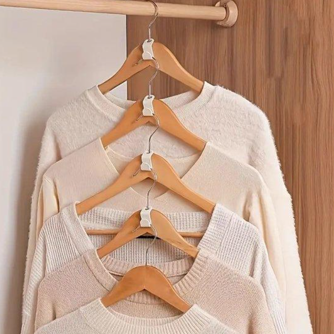 25 Witte koppelhaakjes voor kledinghangers, slim extra ruimte in je kledingkast