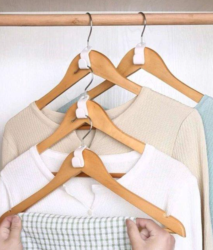 25 Witte koppelhaakjes voor kledinghangers, slim extra ruimte in je kledingkast