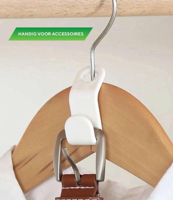 25 Witte koppelhaakjes voor kledinghangers, slim extra ruimte in je kledingkast