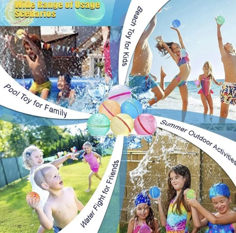 10 Waterballonnen met magnetische sluiting, hersluit & herbruikbaar
