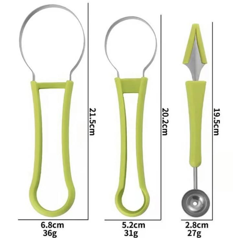 Bolletjes fruit schepper, set van drie tools, 1 + 1 gratis