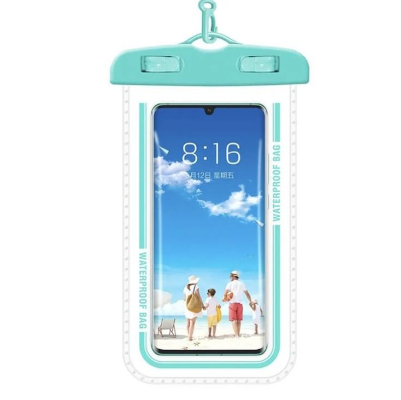 Beschermhoes telefoon voor in het water, in turquoise of blauw