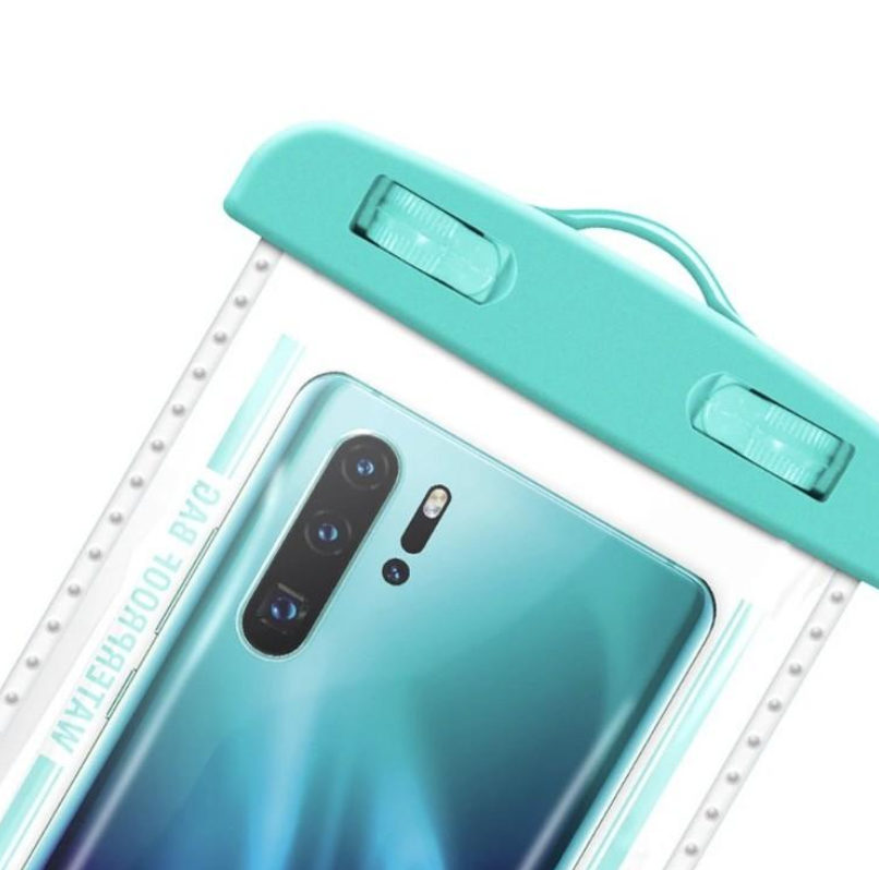 Beschermhoes telefoon voor in het water, in turquoise of blauw