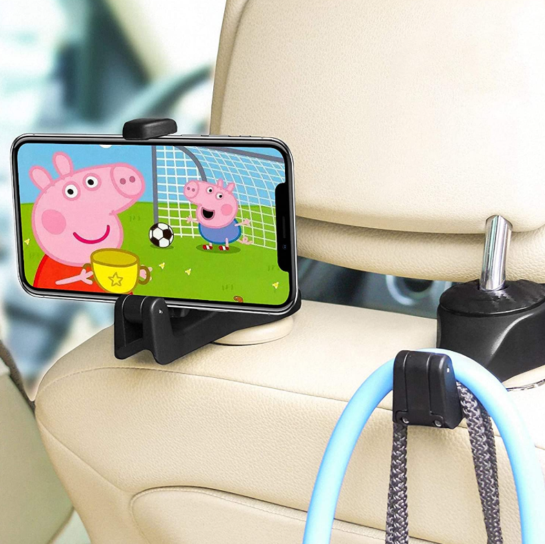 Autostoel bevesting. Filmpjes kijken in de auto, 1 + 1 gratis