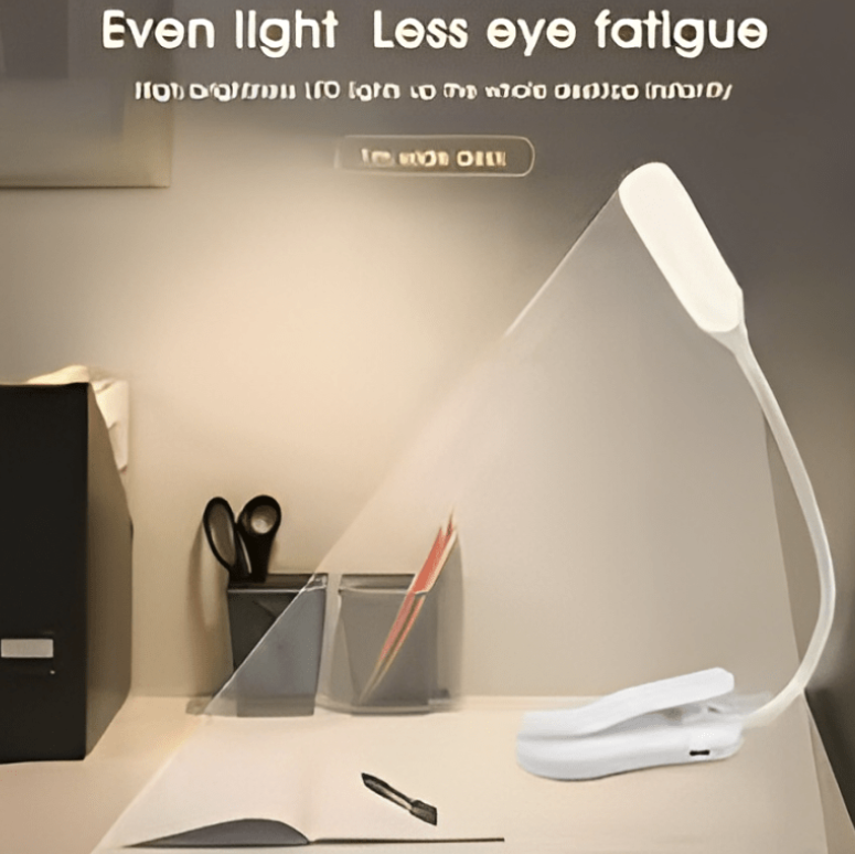 Boeklamp, tafel leeslamp met clip, werkt op LED