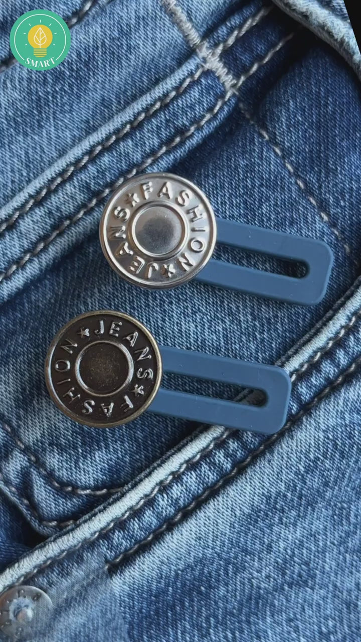 Broeksknopen met elastiek; nooit meer een te strak zittende broek om je middel!